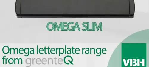 VBH range of eight letterplate options for door fabricators, including greenteQ and architeQ products.