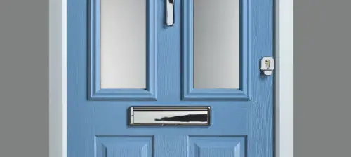 Solidor Canterbury composite door in Pottery Blue