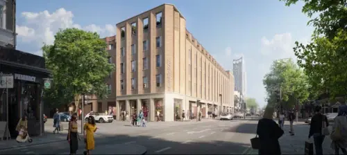 CGI of Patrizia's planned Walworth Corners housing and student accommodation development in Elephant and Castle, London.