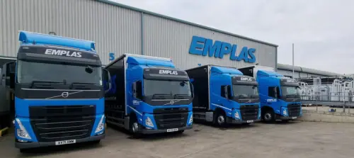 Emplas delivery fleet providing real-time tracked deliveries to window and door installers.