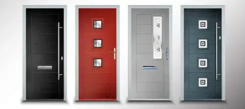 Door-Stop Modern Collection contemporary composite door featuring sleek ladder styling and modern glazing.