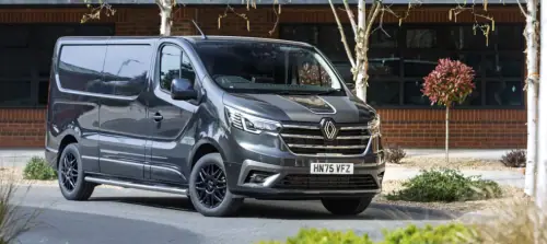 Renault van used to illustrate the Howdens TradeFest competition offering a van and tools package worth £65,000.